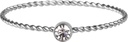 Charmins - R944 - Turned Steel Birthstone Ring White Cristal