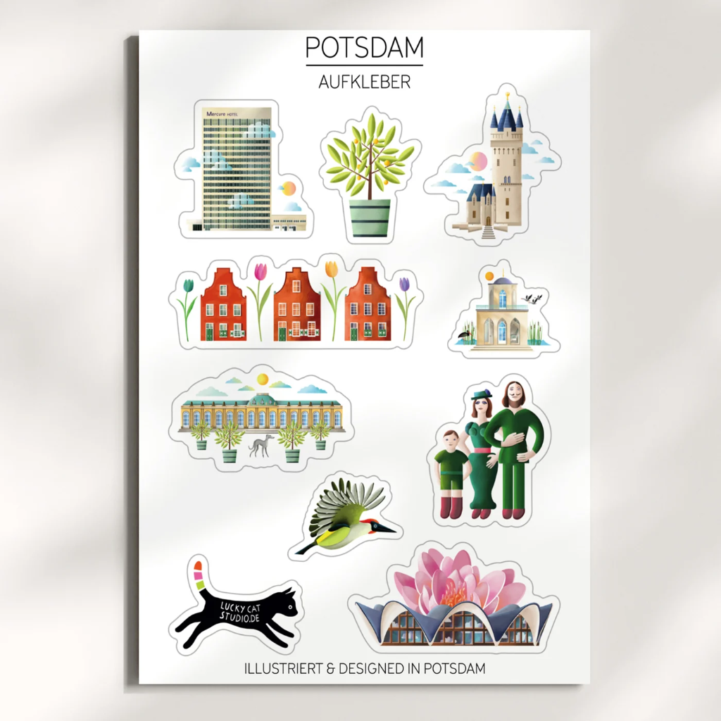 Luckycatstudio - Aufkleberbogen Potsdam Motive