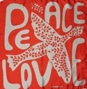 Les Belles Vagabondes - Seidentuch Mini Foulard Peace and Love orange