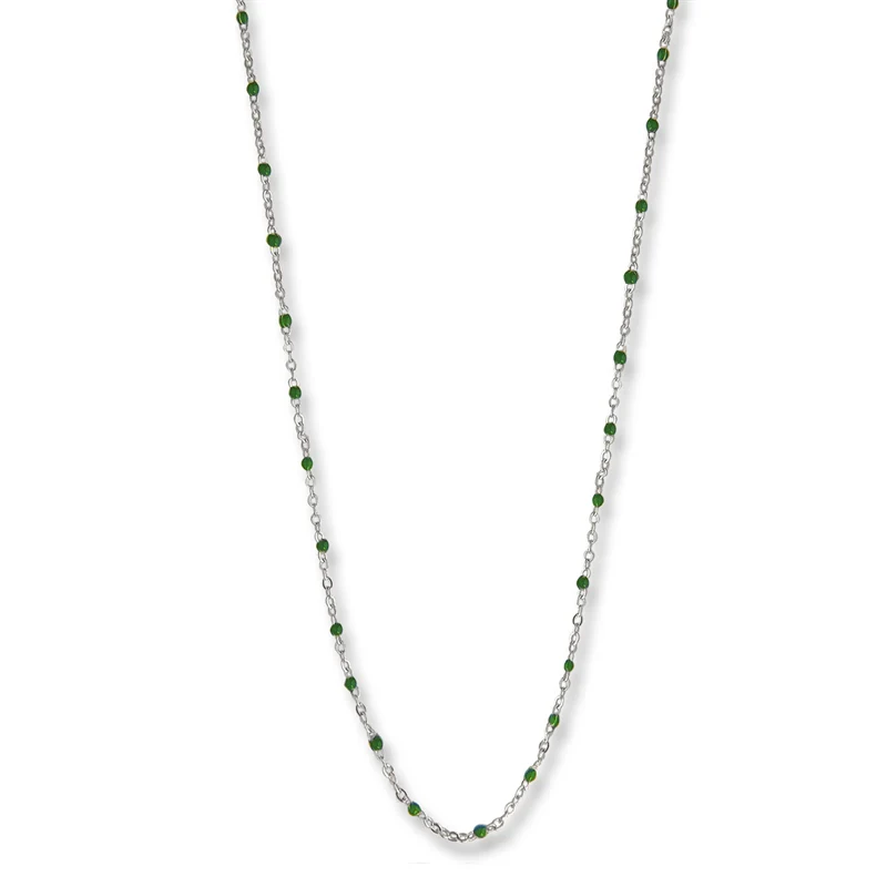 Jeberg Jewellery - IVY beaded necklace 42+3 cm silver 