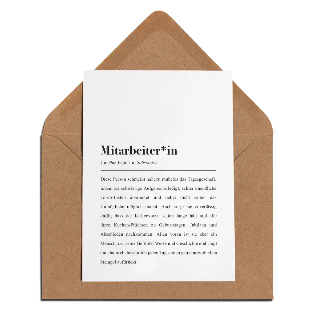 Aemmi - Klappkarte mit Umschlag - Mitarbeiter*in