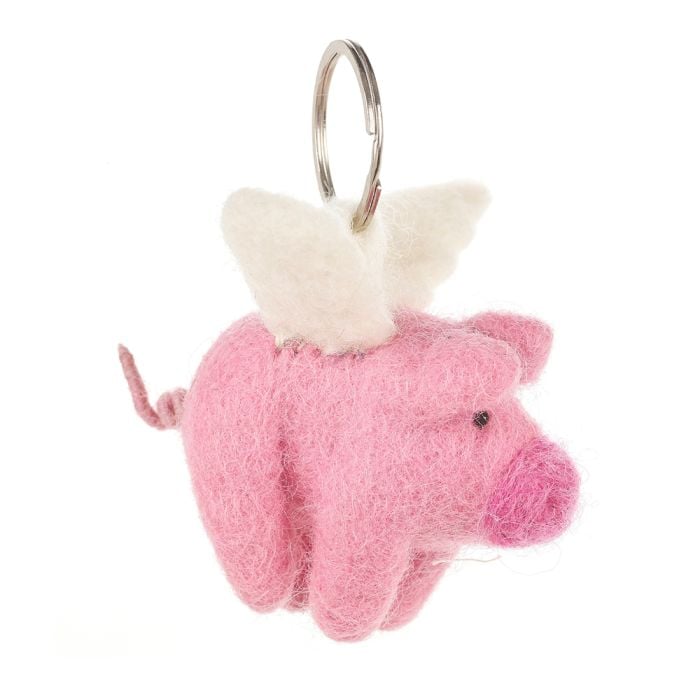 Felt so good - Flying pig Filz Schlüsselanhänger