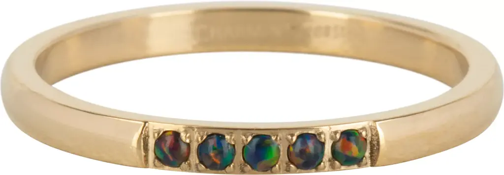 Charmins - R1138 - Goldplated Memoire ring brown stones