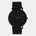 Oozoo Timepieces - Armbanduhr - Vintage Unisex Edelstahl-Mesh-Armband - schwarz 40mm