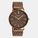 Oozoo Timepieces - Armbanduhr - Vintage Unisex Edelstahl-Mesh-Armband – braun 40mm