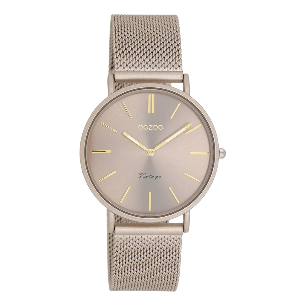 Oozoo Timepieces - Armbanduhr - Vintage Damen Edelstahl-Mesh-Armband - taupe 36mm
