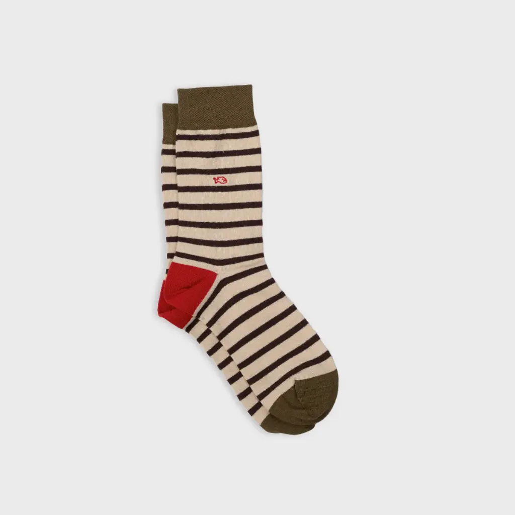 Billybelt - Baumwollsocken beige braun gestreift