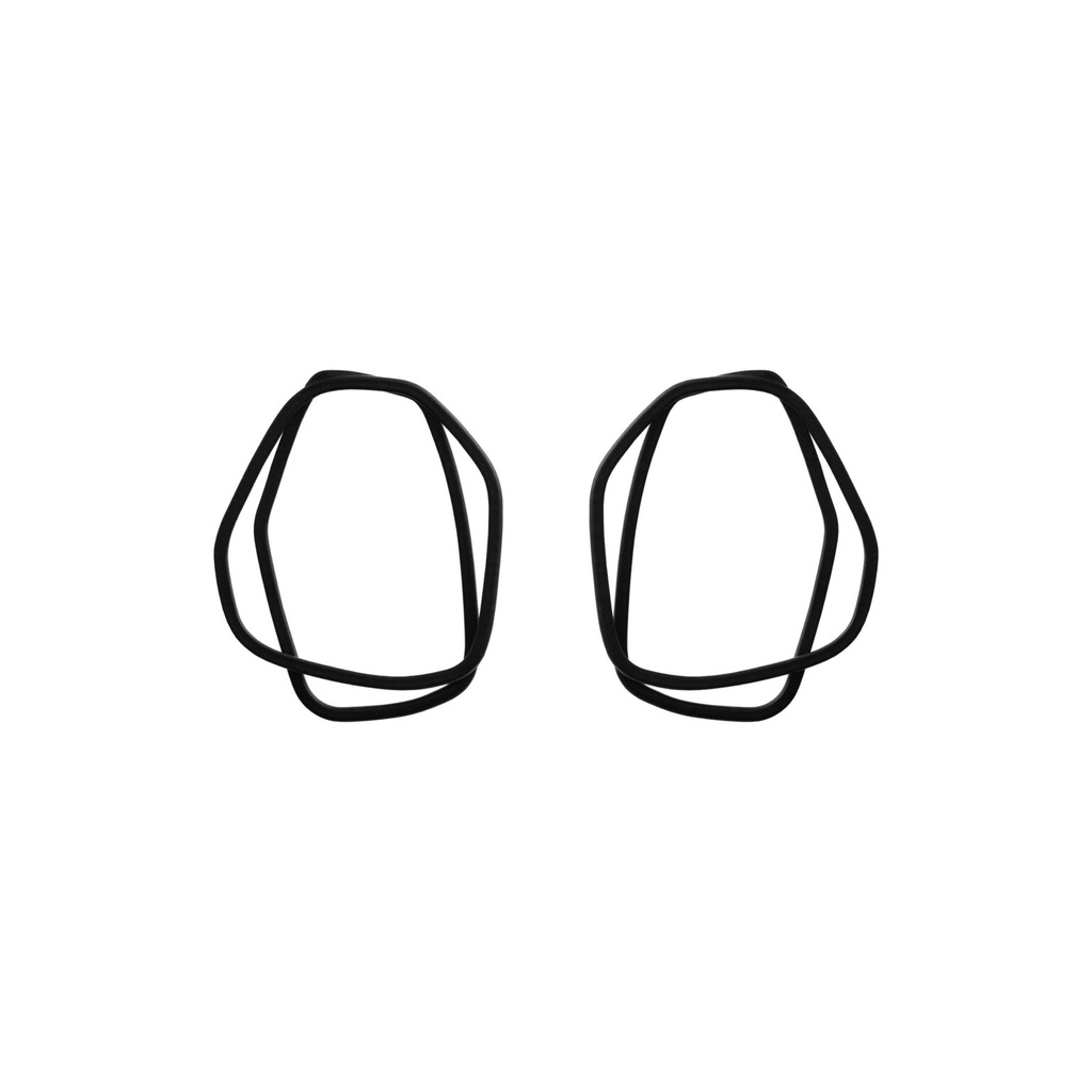 Lisa Kroeber Jewellery Art - Earrings Loops - Jet Black
