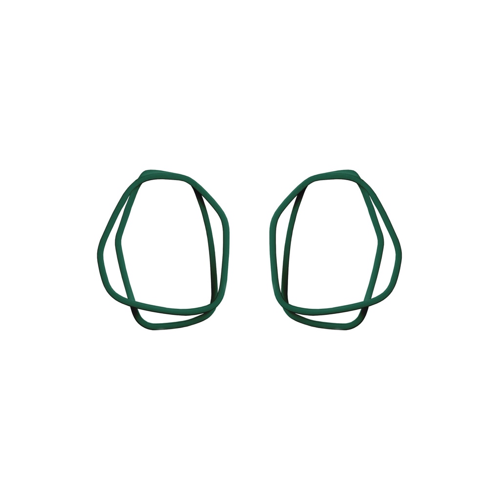 Lisa Kroeber Jewellery Art - Earrings Loops - Moss Green