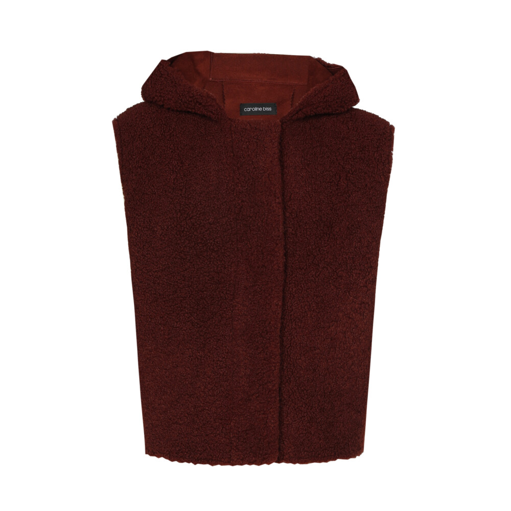 Caroline Biss - Weste TEDDY BODY WARMER WITH HOOD burgandy 