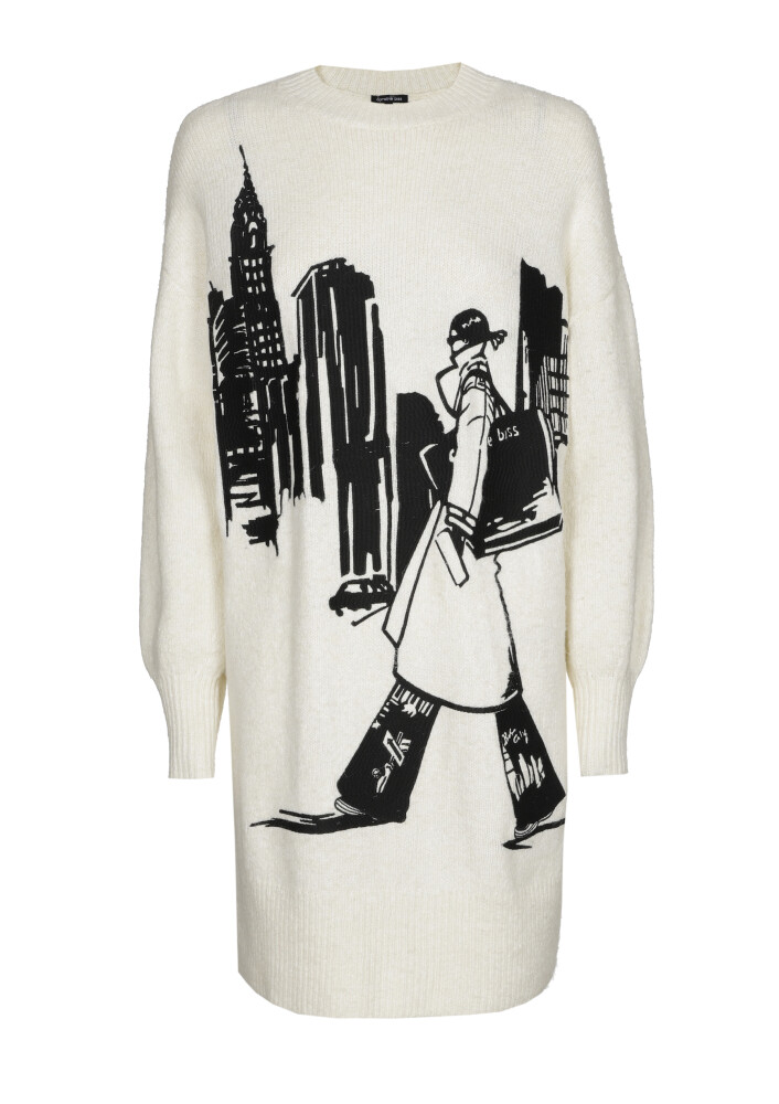 Caroline Biss - Short comfortable jersey dress with embroidery multi color