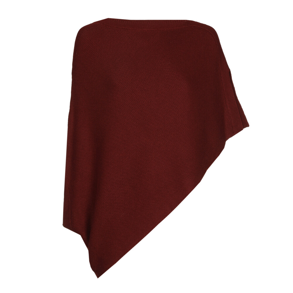 Caroline Biss - Fine-knit poncho burgandy