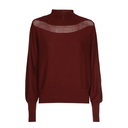Caroline Biss - FINE KNIT LOOSE-FITTING PULLOVER WITH OPENWORK EFFECT burgandy