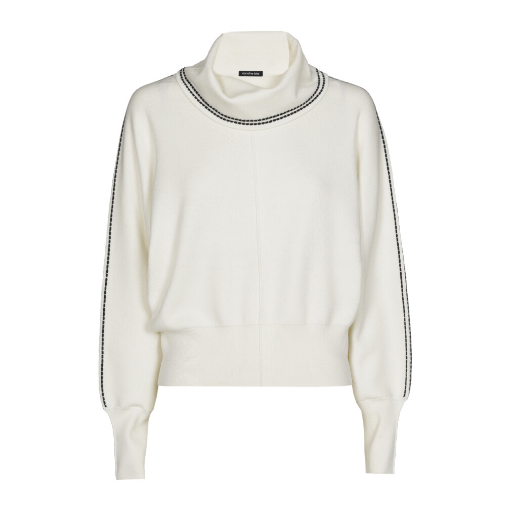Caroline Biss - SOFT COMFORTABLE TWO-COLOURED SWEATER winter white