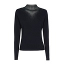 Caroline Biss - FITTED DRESSY PULLOVER IN RIBBED JERSEY midnight