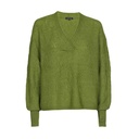 Caroline Biss - RELAXED COSY PULLOVER WITH SUBTLE FLORAL RELIEF PATTERN avocado