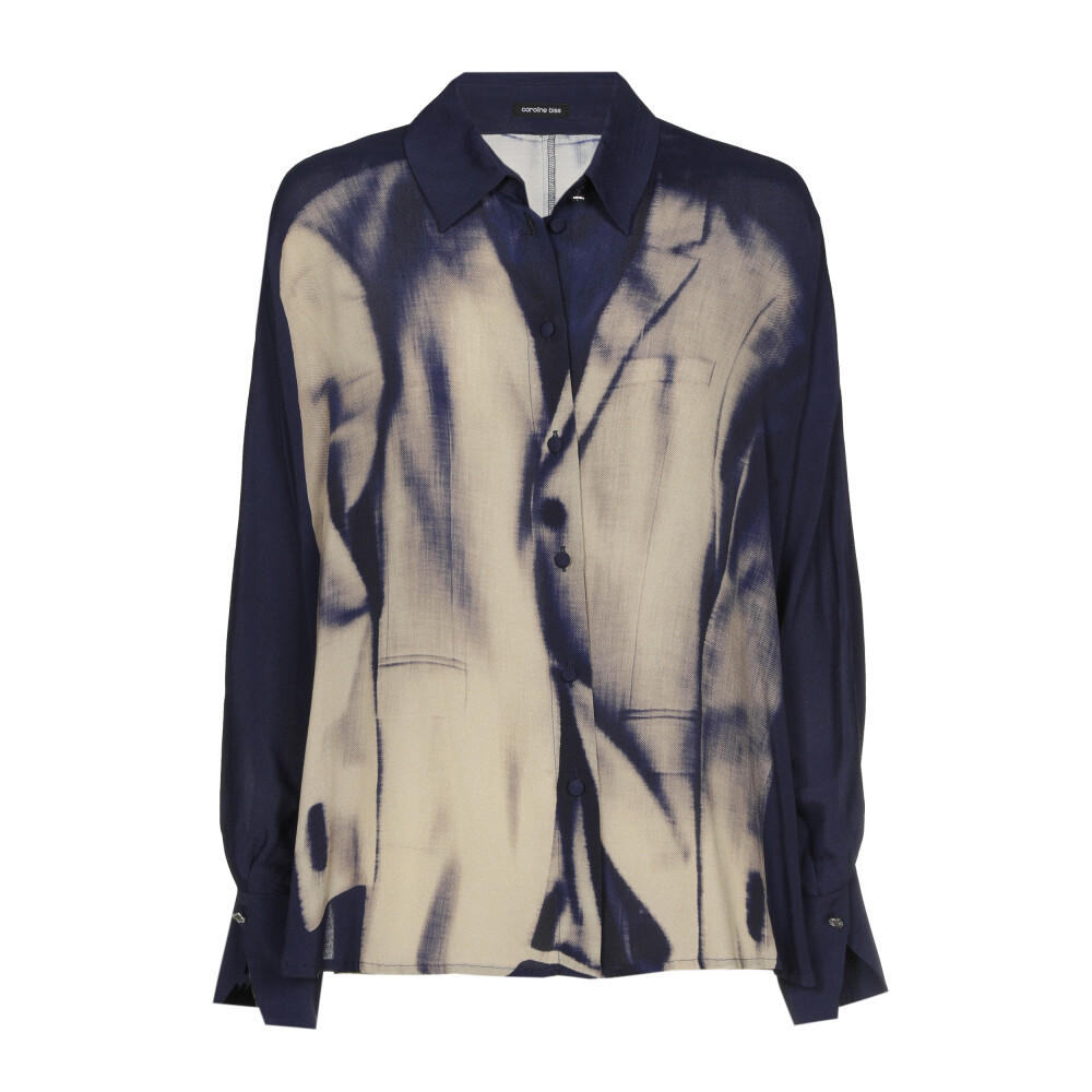 Caroline Biss - FLOWING BLOUSE WITH GRAPHIC BLAZER DESIGN multi color