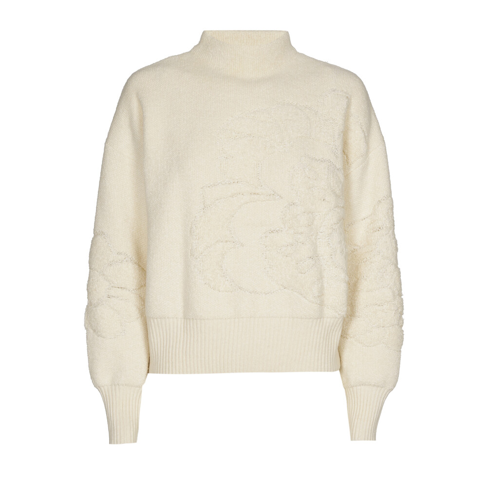 Caroline Biss - COSY PULLOVER WITH FLORAL RELIEF PATTERN cream