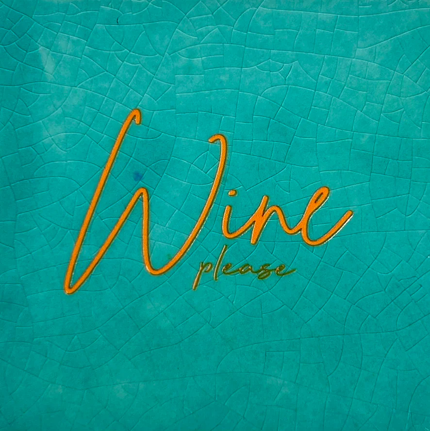 Yett Tiles - Fliese/Untersetzer Wine please grün/orange