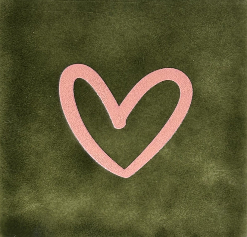 Yett Tiles - Fliese/Untersetzer - Herz (open, new) - olive/lachs