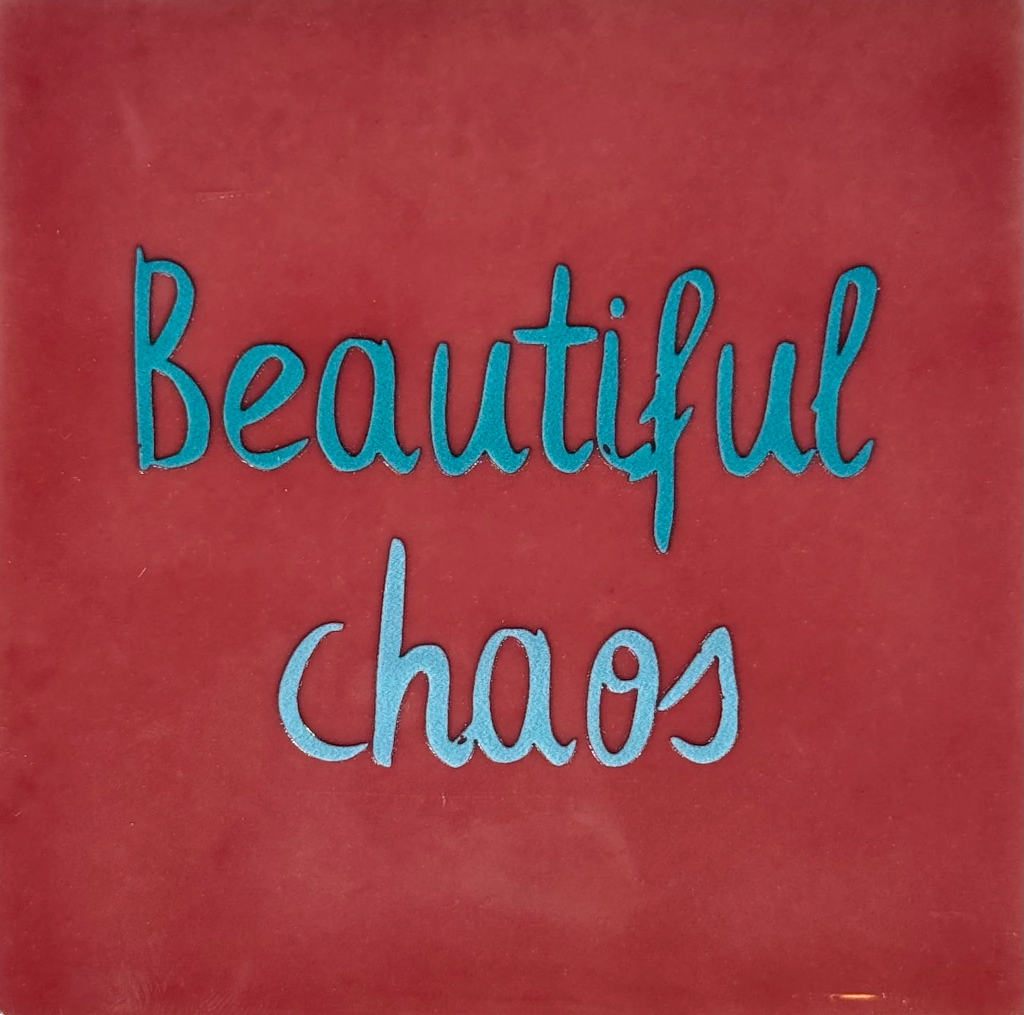 Yett Tiles - Fliese/Untersetzer Beautiful Chaos rosa/turquoise