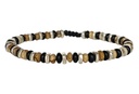 LeJu - Bracelet Stones Men black silver brown glass beads