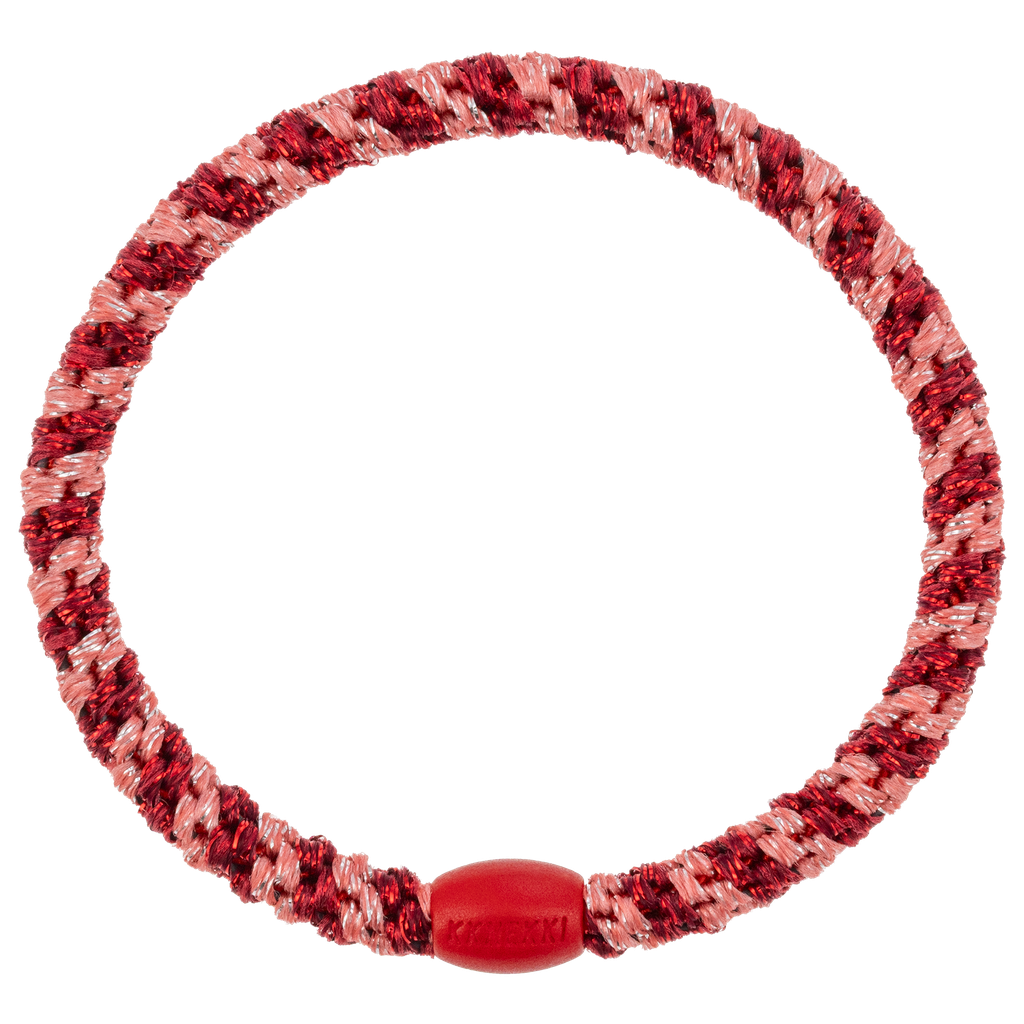 Kknekki - Slim Coral Bordeaux Glitter Stripe