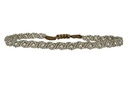 LeJu - Bracelet silver metallic threads with silver glass beads