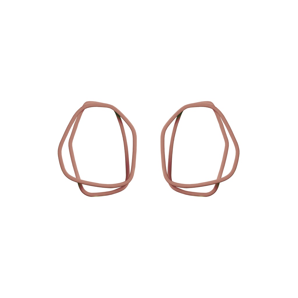 Lisa Kroeber Jewellery Art - Earrings Loops - Beige Red