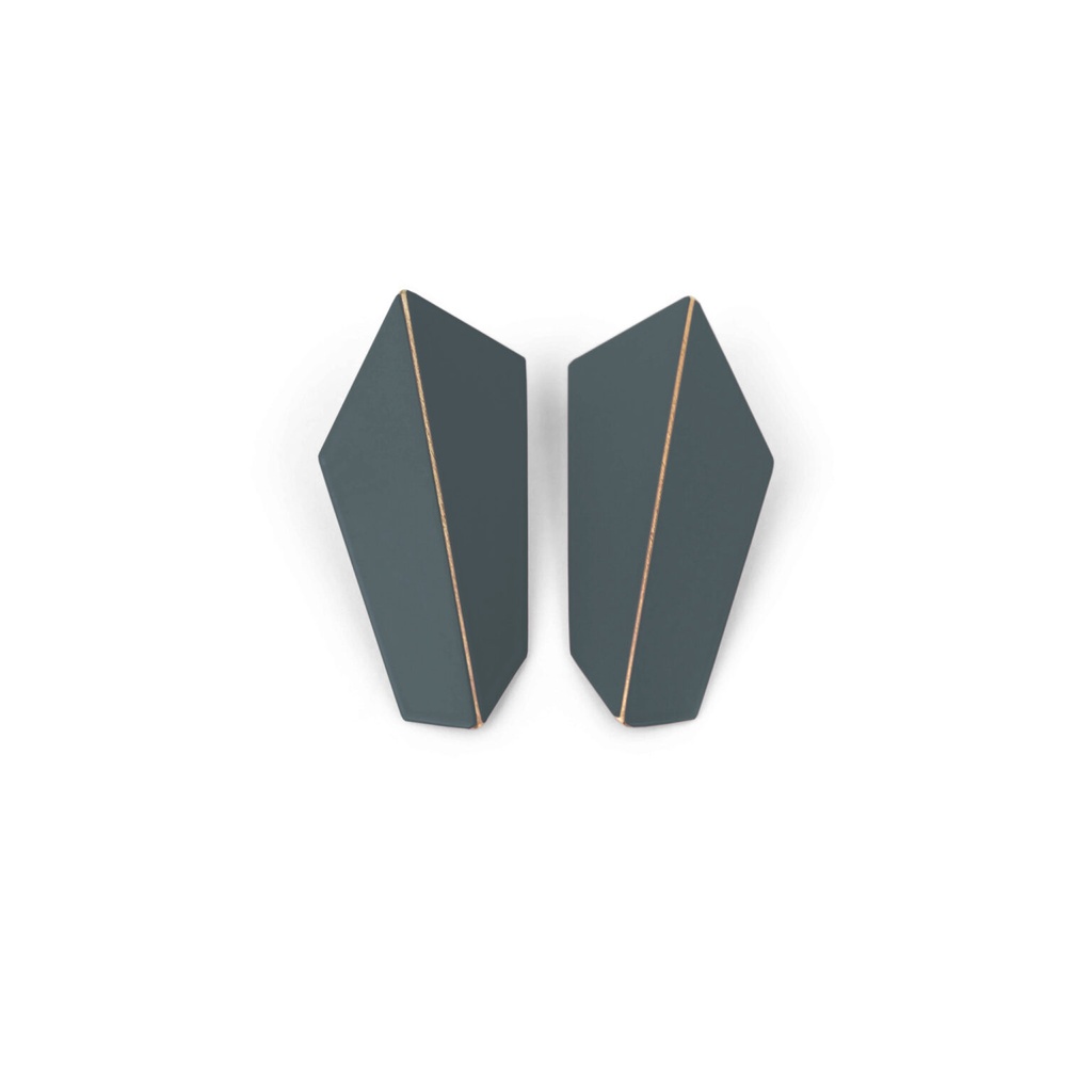 Lisa Kroeber Jewellery Art - Earrings Folded Vertical - Dark Grey
