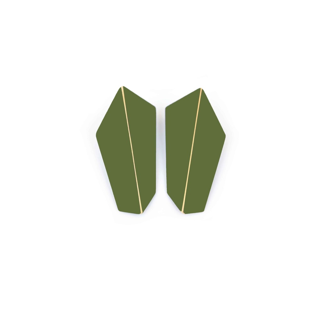Lisa Kroeber Jewellery Art - Earrings Folded Vertical - Fern Green
