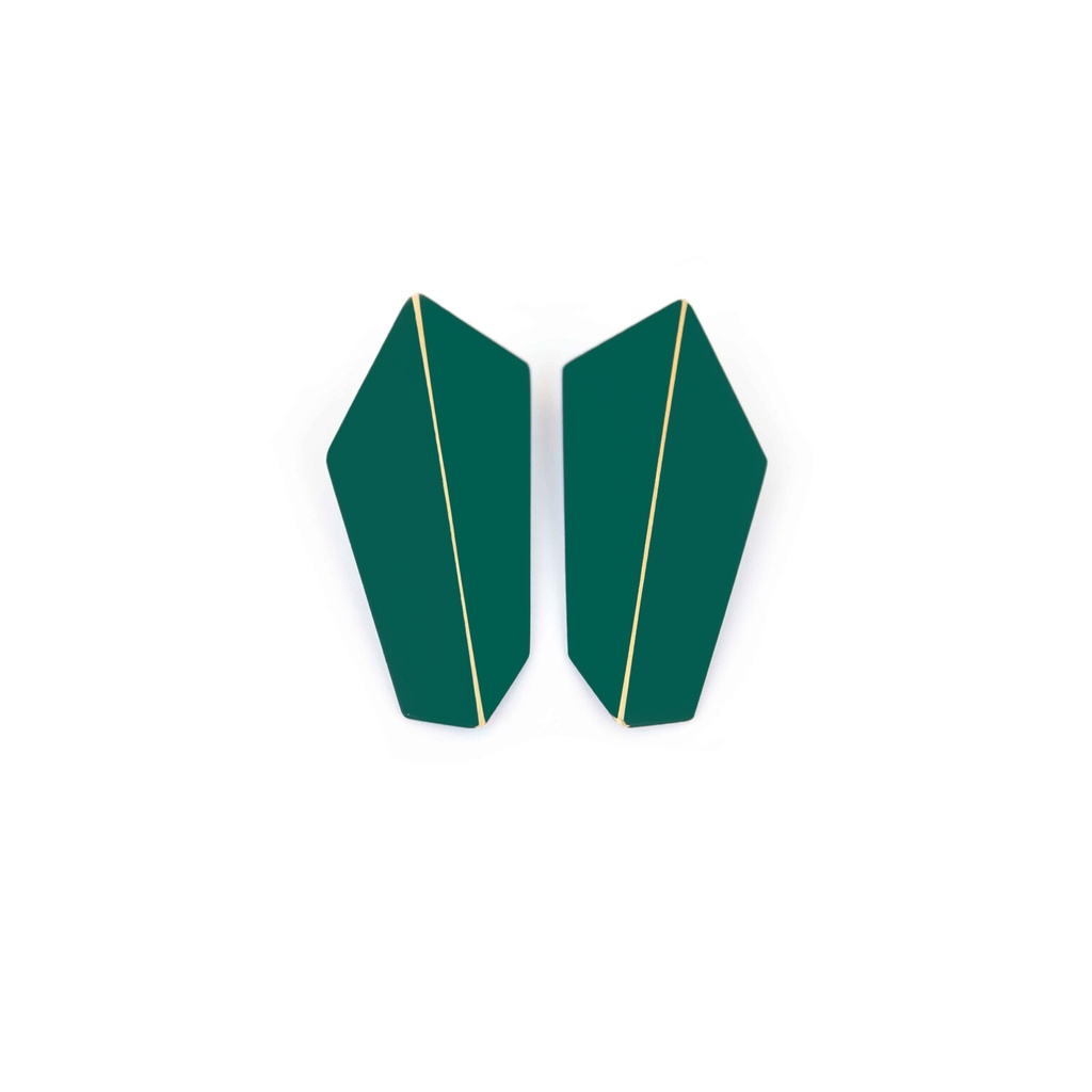 Lisa Kroeber Jewellery Art - Earrings Folded Vertical - Opal Green 