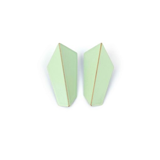 Lisa Kroeber Jewellery Art - Earrings Folded Vertical - Pastel Green