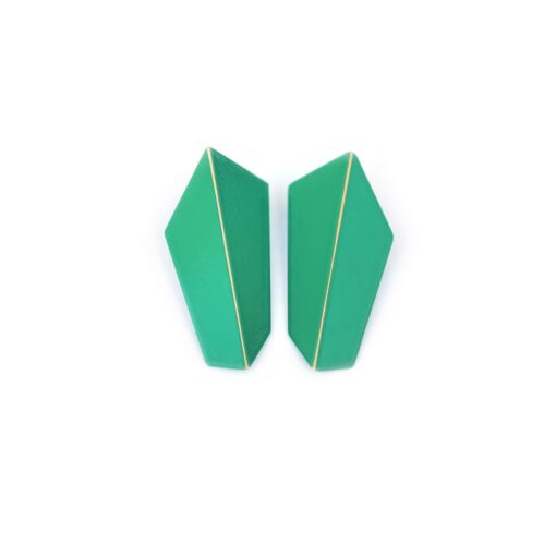 Lisa Kroeber Jewellery Art - Earrings Folded Vertical - Signal Green