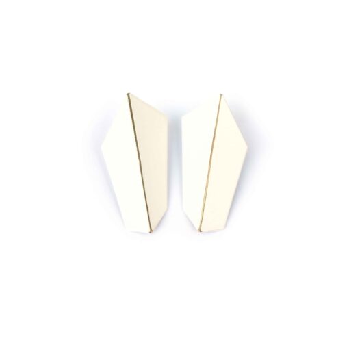 Lisa Kroeber Jewellery Art - Earrings Folded Vertical - Signal White