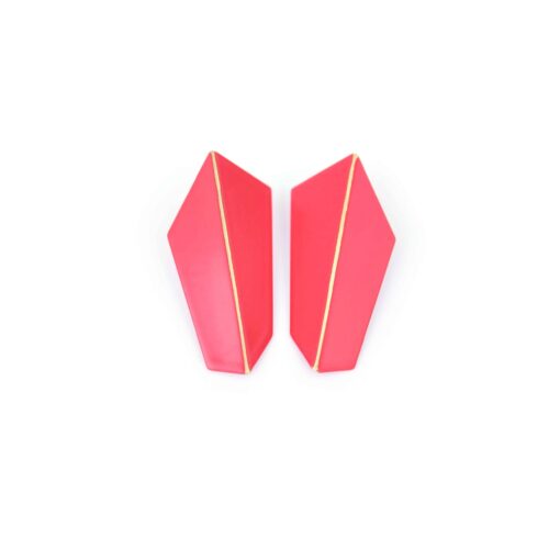 Lisa Kroeber Jewellery Art - Earrings Folded Vertical - Strawberry