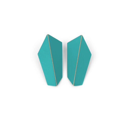 Lisa Kroeber Jewellery Art - Earrings Folded Vertical - Turquoise