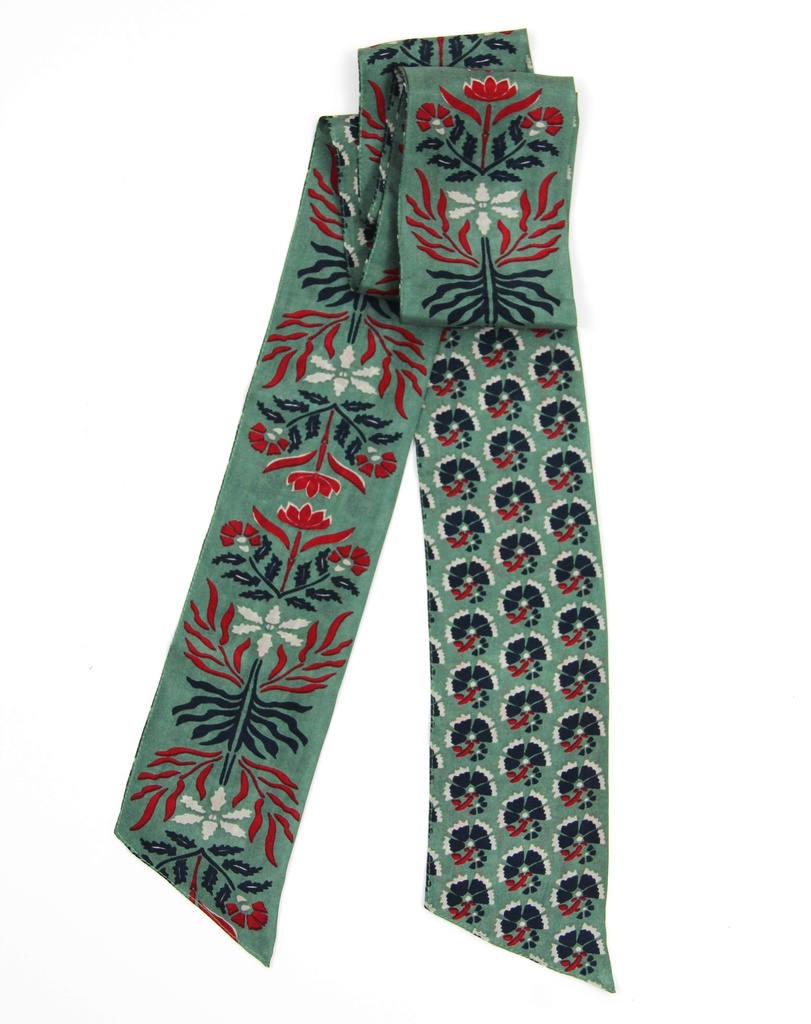 Les Belles Vagabondes - Seidenschal Bandeau Manon Kaki