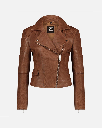 Amsterdam Heritage - Lederjacke MUNROE women’s leather biker jacket - Cognac