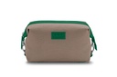 MAXI Waschtasche | smaragd | silber | genarbt