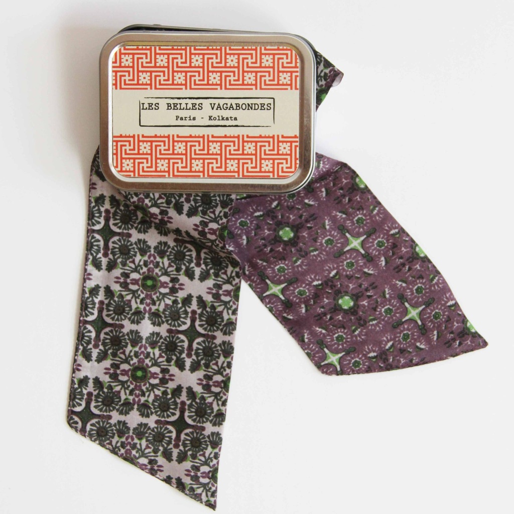 Les Belles Vagabondes - Seidenschal Bandeau Casablanca Prune