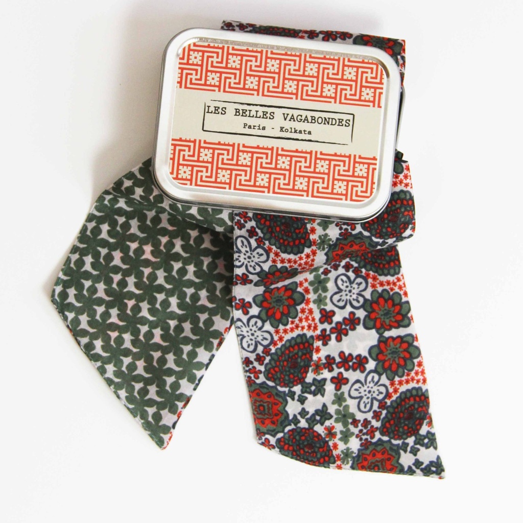 Les Belles Vagabondes - Seidenschal Bandeau Morea Orange