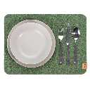 Maxx Factory / Kontor 28 - 2er Set Tischsets RUNDAD 4mm rPET - aus up-, recycling Filz - Salbei - Größe XXL 45x33 cm