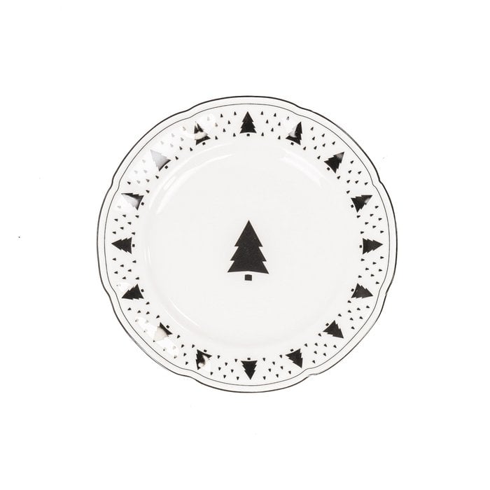 Housevitamin - großer Teller Plate Xmas Tree Newbone China 19,5x19,5x1,2cm