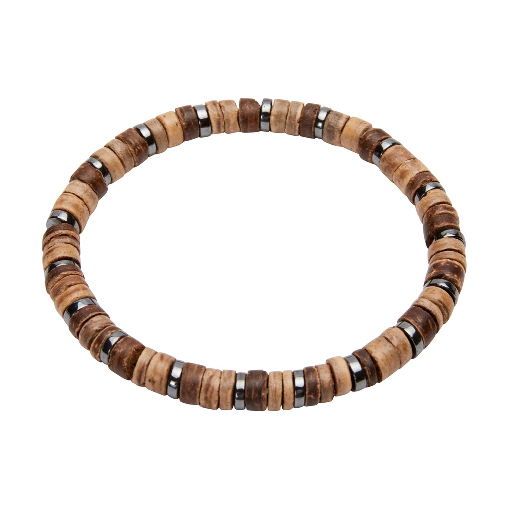 HCA - Herrenarmband - Viro XL - Breites Holz und Hämatit