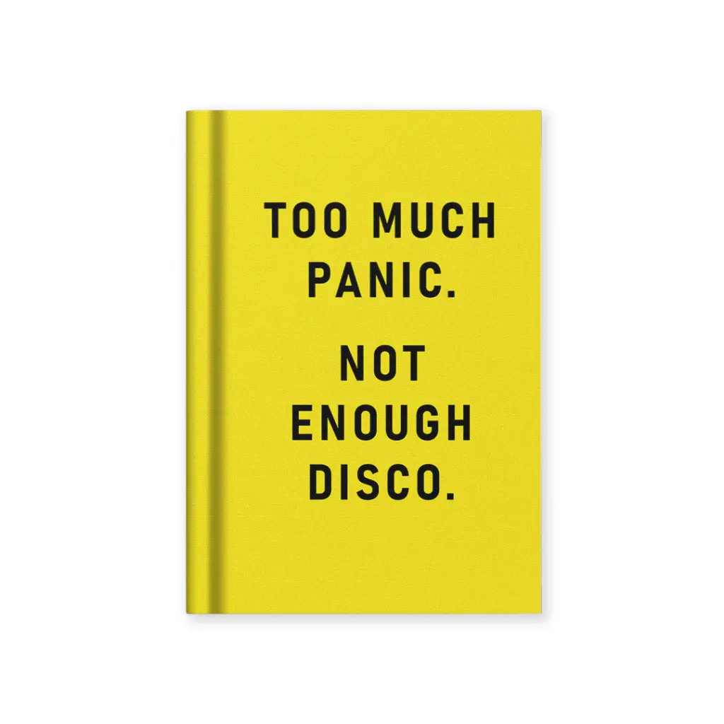 Ohh Deer - Too much panic, not enough disco - Fabric Hardback Notebook A7 yellow - kleines Notizbuch