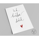Annelis Art - Postkarte - Ich liebe dich, rotes Herz