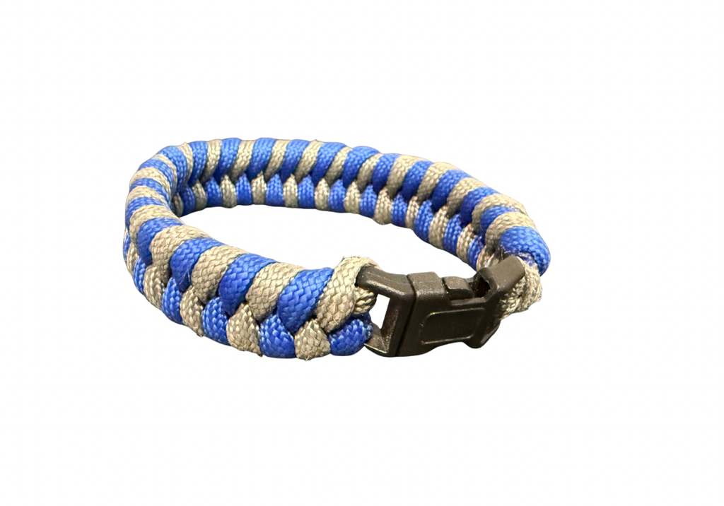 Portuguese - handgemachtes Paracord Armband - blau grau