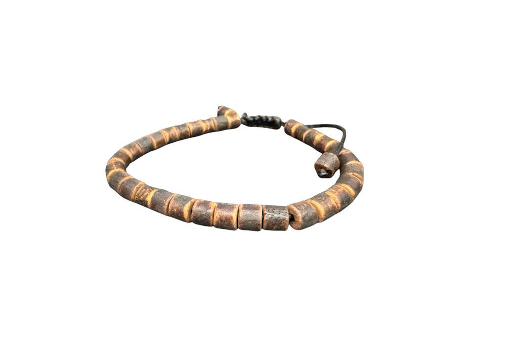 Portuguese - handgemachtes Holzperlen Armband - braun natur 