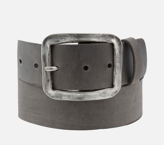 Amsterdam Heritage - Belt FRANS - breiter Ledergürtel mit antiker Schnalle - grau silber